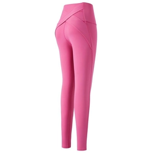Pantalon de Yoga à Taille Haute pour Femmes Coupe Croisée Leggings Push-Up Sans Couture pour Fitness Course