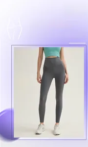 Detailansicht der Yoga-Leggings mit hoher Taille, nahtlosem Design und formender Passform