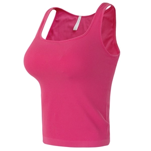 Dames Ribgebreid Naadloos Yoga Tanktop Geïntegreerde Sport BH Crop Vest Voor Fitness Pilates Training Zomer Sportkleding
