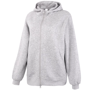 Veste à Capuche Femme Oversize Décontractée Zippée Coupe Large Manches Longues Mélange de Coton Avec Poches Haut de Sport Quotidien