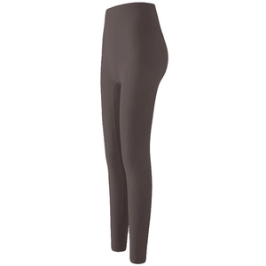 Leggings de yoga taille haute en gris anthracite avec tissu galbant et sans couture