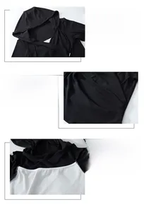 Détails du sweat à capuche noir à col en V avec cordon et design froncé sur le côté