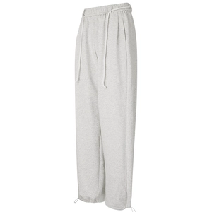 Damen High Waist Jogginghose Weites Bein Baumwollmischung Locker Sportliche Hose Mit Kordelzug Für Laufen Fitnessstudio