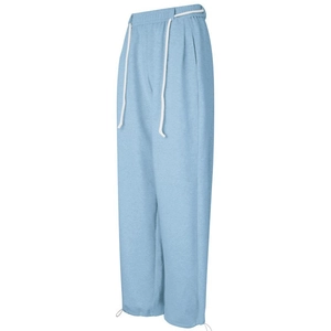 Hellblaue Jogginghose mit hoher Taille und weißem Kordelzug für Fitness und Sport