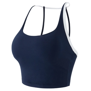 Women's Color Block Sports Bra Push Up Shockproof Yoga Top Padded Fitness Gym Workout Running Strappy Back Crop Top