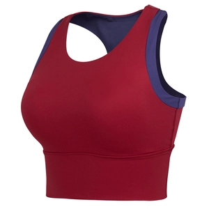 Women High-Intensity Shockproof Sports Bra Color-Block Fixed Cup Wireless Yoga Vest Running Fitness Gym Activewear Top