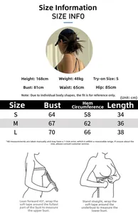 Detailed size chart for the colorblock sports bra including S M L measurements in cm