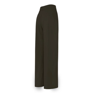 Pantaloni da yoga a zampa estivi da donna verde foresta con design a vita alta