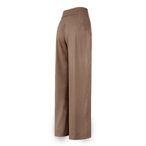 Pantaloni da yoga marroni a vita alta a gamba larga per fitness e allenamento all'aperto