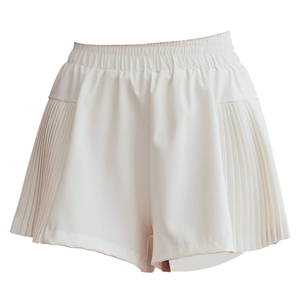 Women Athletic Yoga Shorts High Waist Quick Dry Running Training Workout Gym Breathable Pleated Layered Look Summer Bottoms