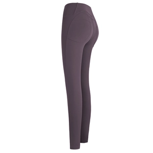 Mauve yoga-broek met hoge taille, perzik-lift effect en corrigerende naden
