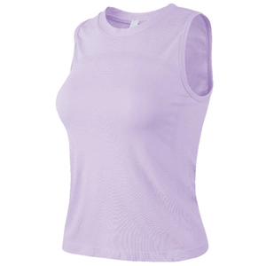 Débardeur de sport violet clair sans manches avec texture respirante pour le yoga