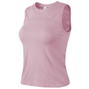 Débardeur de sport rose pour femmes pour yoga et pilates en tissu côtelé respirant