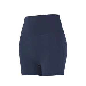 Pantaloncini yoga blu navy a vita alta con effetto push-up per fitness e corsa da donna