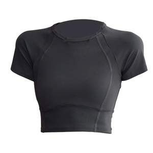 Top Sportivo da Donna a Manica Corta Aderente per Pilates e Yoga Con Imbottiture sul Petto Maglia da Palestra Traspirante