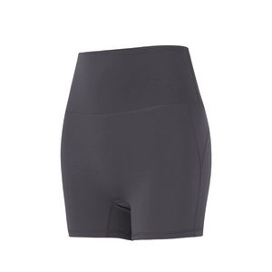 Pantaloncini da yoga grigio scuro a vita alta con effetto lifting per fitness