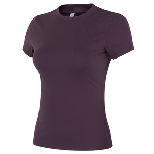 T-Shirt de Sport de Yoga à Manches Courtes Coupe Ajustée pour Femmes Haut d'Entraînement de Pilates Haute Élasticité Séchage Rapide