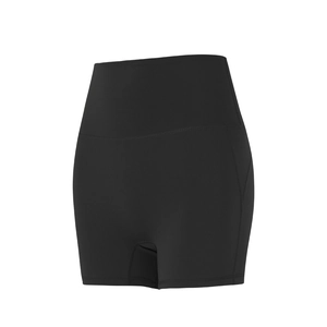 Pantaloncini yoga neri a vita alta con effetto push-up per fitness e allenamento