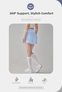 Détail du short de sport bleu clair taille haute avec doublure intérieure respirante