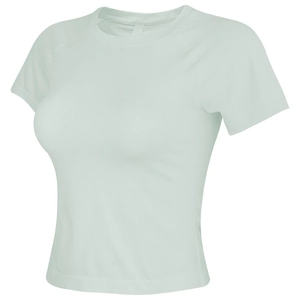 Maglietta Sportiva da Donna a Manica Corta Senza Cuciture Vestibilità Aderente Nylon Spandex T-Shirt per Pilates Corsa Fitness Yoga Palestra