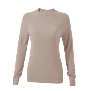 Women Slim Fit Raglan Long Sleeve Yoga Top Knitted Round Neck Running Shirt Moisture Wicking Breathable Activewear Top