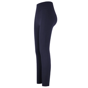 Legging de yoga taille haute bleu foncé avec poches latérales et effet galbant fessier