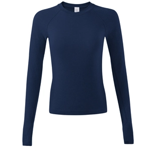 Haut de Sport Ajusté à Manches Longues pour Femmes Évacuation de l'Humidité Manches Raglan T-Shirt de Yoga Pull Sport