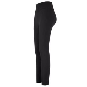 Pantalon de yoga noir à taille haute avec poches latérales et tissu extensible