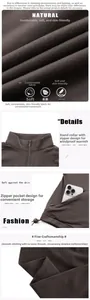 Details der Outdoor-Fitnessjacke mit Stehkragen, Reißverschlusstaschen und Modal-Struktur