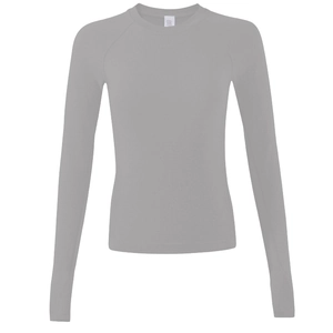 Haut de sport gris foncé à manches longues raglan en tissu respirant à séchage rapide