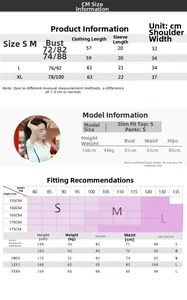 Tableau des tailles détaillé pour t-shirt de sport femme avec mesures S-XL