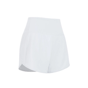 Short de course blanc taille haute respirant à séchage rapide avec fente latérale