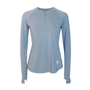 Women's Half Zip Long Sleeve Sports T-Shirt Quick Dry Running Fitness Yoga Top With Thumbholes Polyester Nylon Gym Wear