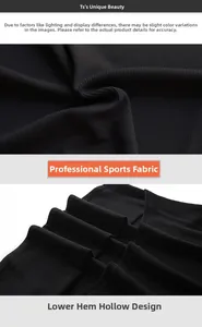 Detail des schwarzen gerippten Sport-Tops mit Funktionsstoff und Cut-out am Saum