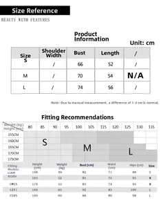 Detailed size chart and measurement guide for slim-fit sports t-shirt S to L