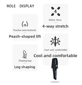 Dettaglio dei pantaloni sportivi 2-in-1 con tessuto elasticizzato e logo per corsa e fitness