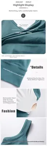 Détail du soutien-gorge de sport turquoise avec mesh et bretelles larges