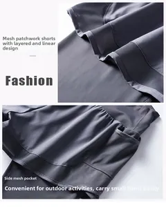 Détail montrant les poches latérales en maille et le tissu respirant du legging sport