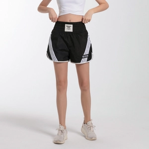Short de Sport Femme Taille Haute Séchage Rapide Rayures Latérales Course Yoga Fitness Avec Doublure Intérieure