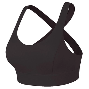 Brassière de sport noire à dos croisé pour le yoga et la course à haute performance