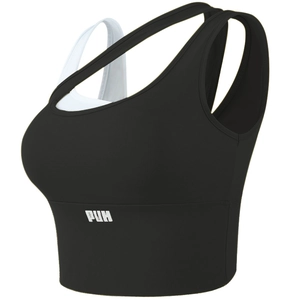 Reggiseno sportivo moderno bianco e nero con logo PUH per yoga e fitness training