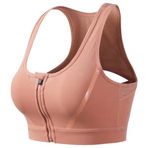 Women's Front Zipper Sports Bra High Impact Support Racerback Mesh Breathable Yoga Gym Running Athletic Top