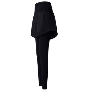Legging de fitness 2-en-1 taille haute noir avec poches et tissu respirant à séchage rapide