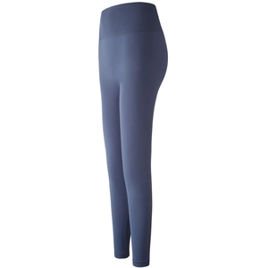 Damen Yoga-Leggings mit hoher Taille in Dunkelgraublau und breitem Kompressionsbund