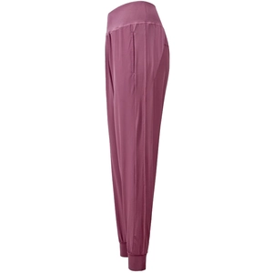 Damen Yoga-Jogginghose mit hoher Taille in Staubpflaume mit Seitentaschen und Bündchen