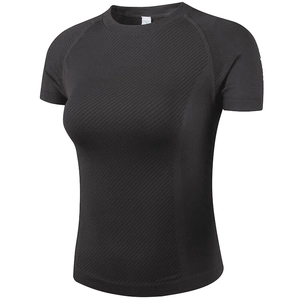 T-shirt da corsa nera slim-fit con trama in maglia traspirante e maniche raglan