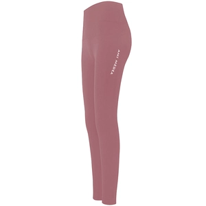 Fitness-Leggings mit hoher Taille in Altrosa und weißem Logodruck an der Seite