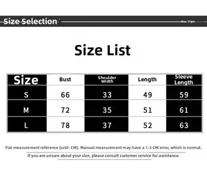 Size chart for yoga crop top featuring bust and sleeve measurements in centimeters