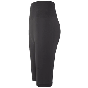 Short de yoga noir taille haute pour femmes avec contrôle du ventre et tissu élastique