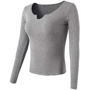 Haut de Yoga pour Femmes Manches Longues Coupe Ajustée Respirant Séchage Rapide Tricot Nervuré Fitness T-Shirt Top
